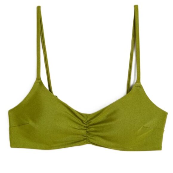 🔥2/$15🔥NWT - H&M Padded Bikini Top - Green - Size 10 - Picture 1 of 12